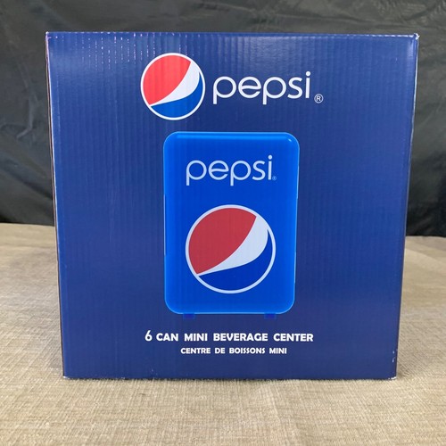 Pepsi Portable 6 Can Mini Fridge Beverage Center 120v Wall/12v Car Plug