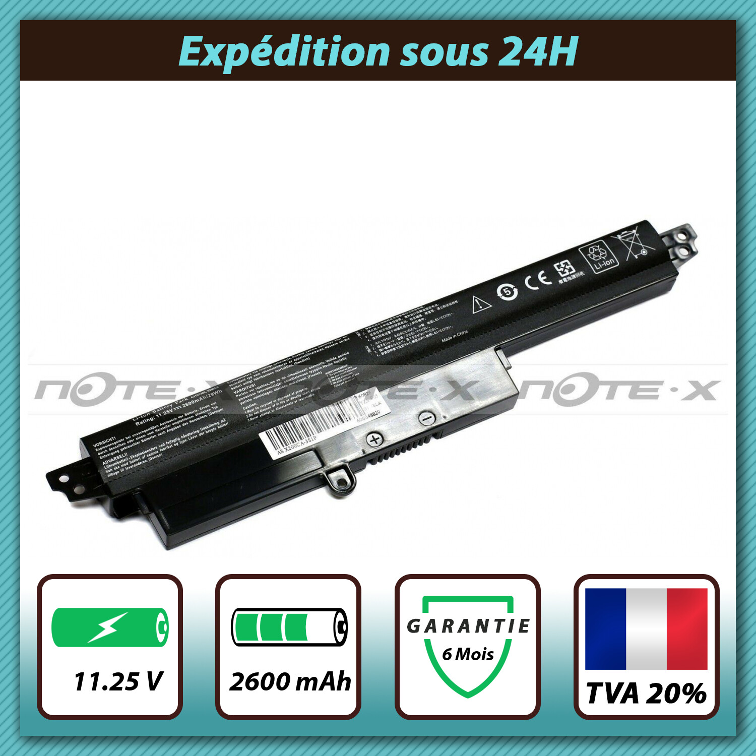 Batterie pour ASUS X200CA-9B pour travailler dans le train en toute liberté