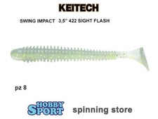 KEITECH SWING IMPACT 3.5'' col. 422T SIGHT FLASH BIANCO SILICONICO PER SPINNING