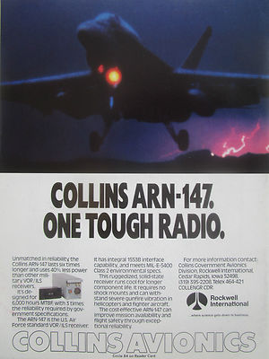 8/1990 PUB ROCKWELL COLLINS AVIONICS ARN-147 USAF VOR/ILS RECEIVER F/A-18 AD