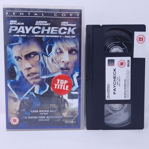 Paycheck | Big Box Ex-Rental 2004 Dreamworks VHS Video Tape Ben Affleck John Woo - Picture 1 of 2