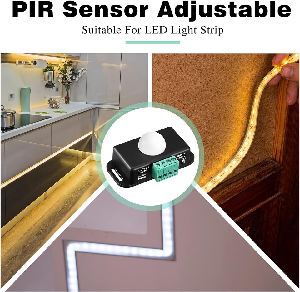 12-24V PIR Sensor LED Motion Sensor Switch Motion Timer Function Sign ...