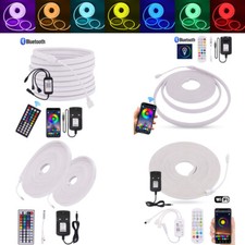 12V RGB LED Neon Strip Outdoor Waterproof Flexible Rope Lamp +Remote Controller