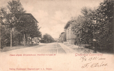 AK Hamburg, Gruß aus Eppendorf Krankenhaus gelaufen 1900  (Nr. 2233)