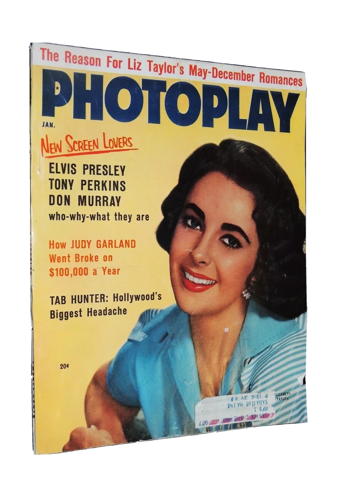 Vintage 1957 Photoplay  magazine Elizabeth Taylor Elvis **FREE SHIPPING**
