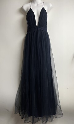 tobi halter dresses Tobi Woman Maxi Dress Halter Fit & Flare Cocktail Event Wedding Black Sz  Small