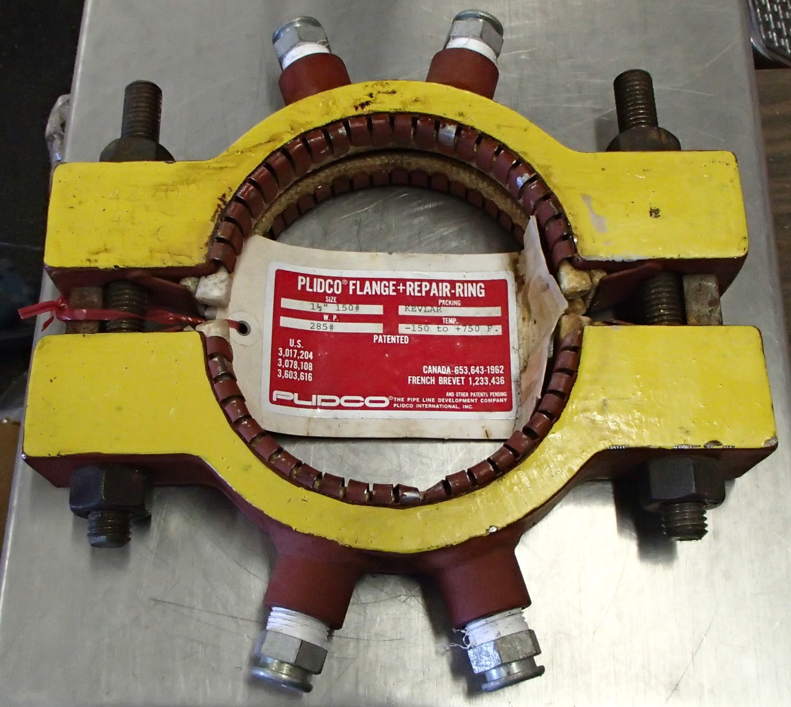 PLIDCO 1.5" SN142709 FLANGE GASKET REPAIR RING CLAMP NEW SURPLUS | eBay