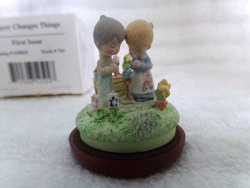 Precious Moments Zinn Erstausgabe Miniatur Neu Goebel *Gebet verändert Dinge* - Bild 4 von 6