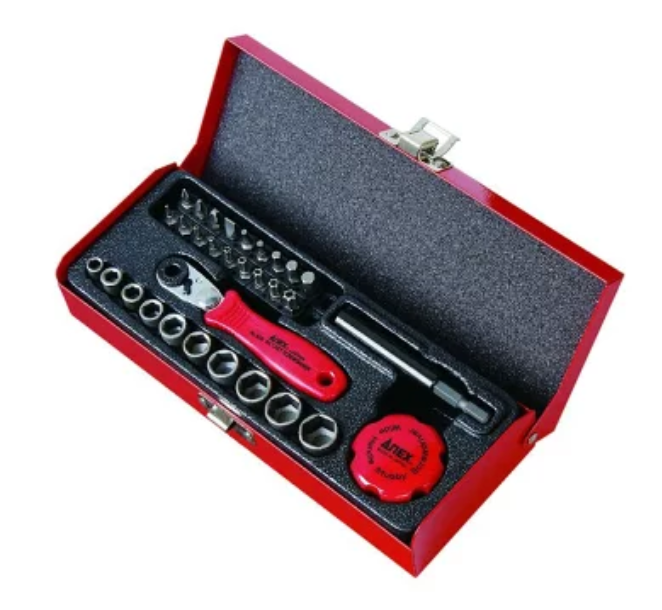 ANEX Ratchet Screwdriver Set - Compact 52 Gear Mechanism With 5 Bits