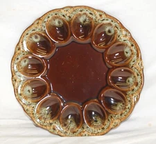 Canonsburg Stoneware Brown Drip Deviled Egg Serving Tray