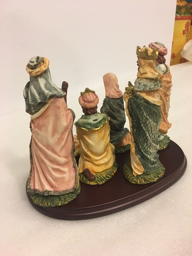 -Decoraciones navideñas ""ha nacido un niño"" conjunto de 7 piezas de nacimiento en caja - Imagen 6 de 12