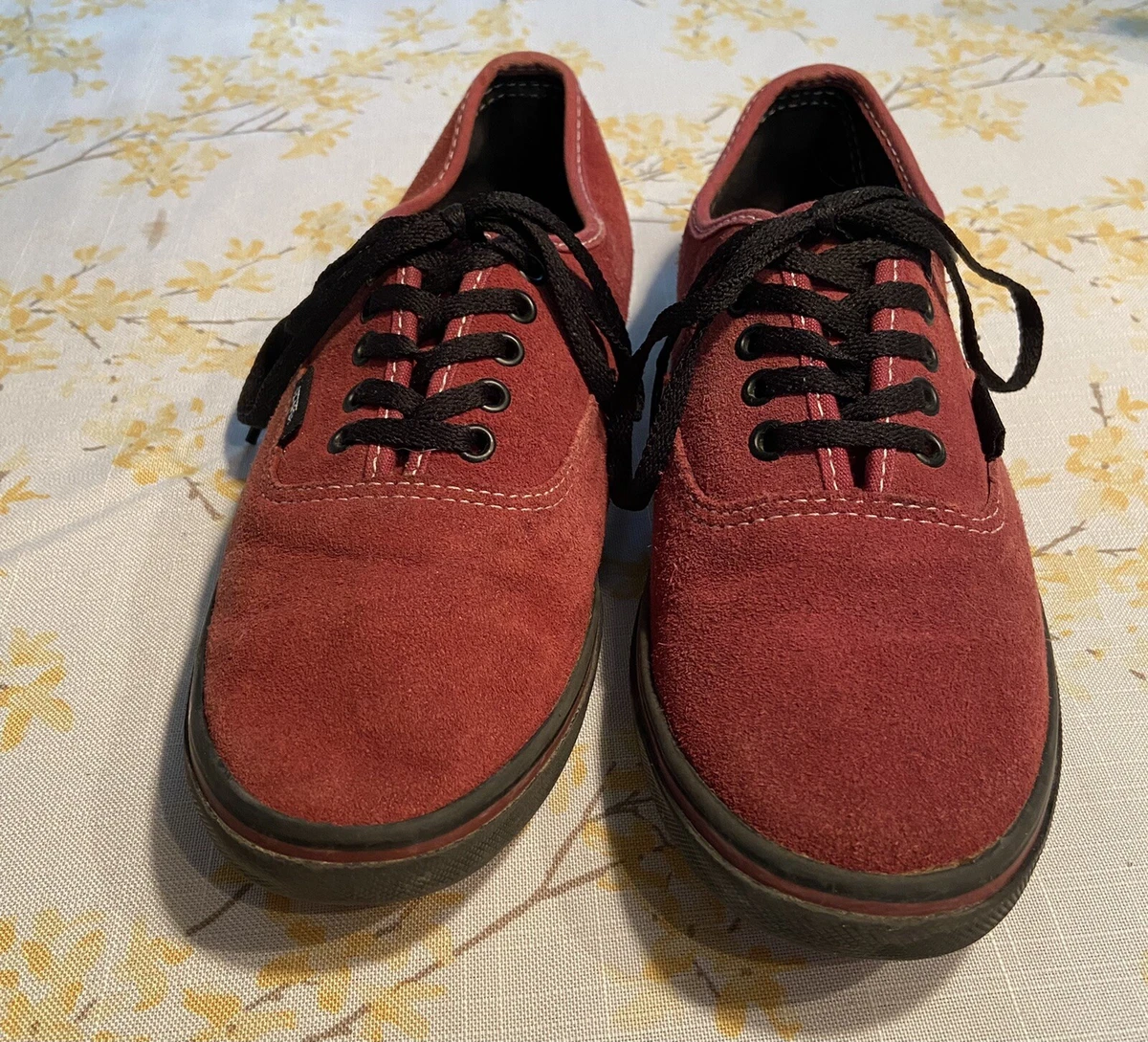Burgundy vans black sole sale