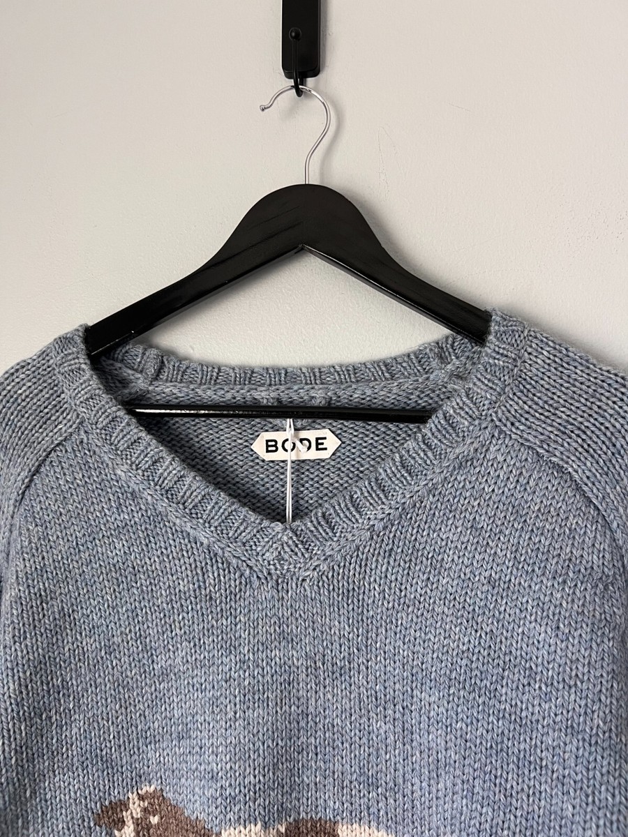Bode Cattle Sweater - Size XL - Blue - NEW | eBay
