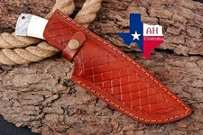 custom Hand Made Pure Leather Sheath For hunting knife & Chris Blade KNIFE