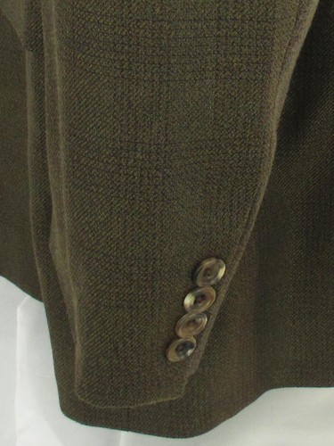 44 L Hickey Freeman Brown Plaid Tweed Wool 2 Btn Mens Jacket Sport Coat Blazer - Picture 5 of 8