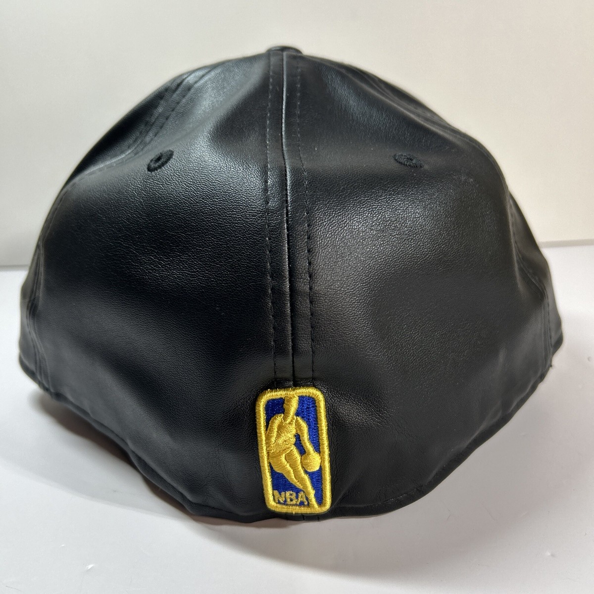 New Era Golden State Warriors Leather Hat Cap Black Yellow 59FIFTY 7 1/8 Curry New Era Golden State Warriors Leather Hat Cap Black Yellow  main image 3