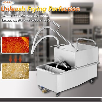 Hakka Deep Fryer Filter Machine 48L Commercial Cooking Oil Filtration ...