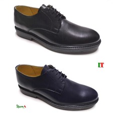 Scarpe uomo francesine MADEinITALY VERA PELLE cerimonia casual 600 blu nero
