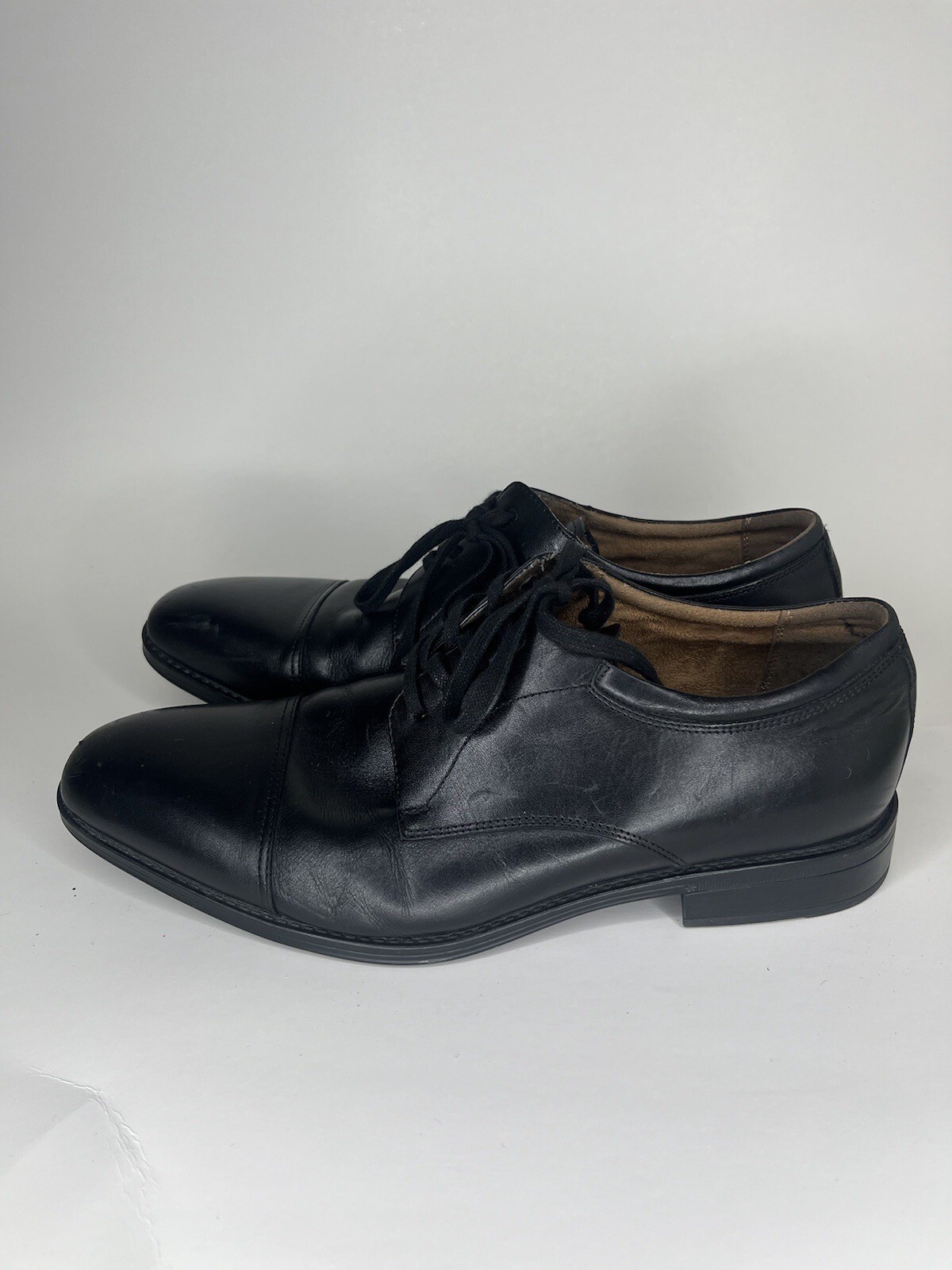 SAOLA scarpe uomo florsheim stringate Oxford punta a cappuccio uomo taglia 8 5M pelle nera