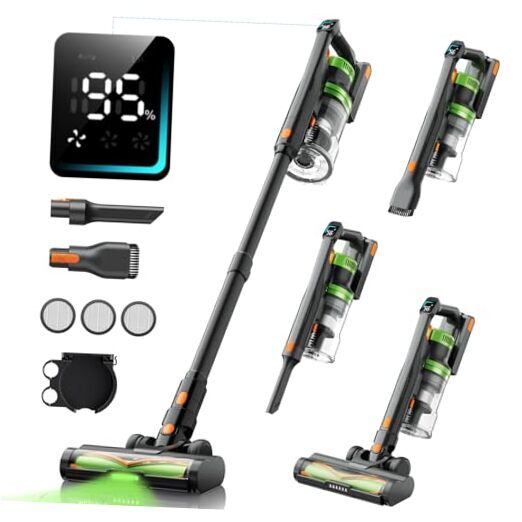 Powerful 550W/45KPA Cordless Vacuum Cleaner with 60Mins Runtime for Home Cleaning