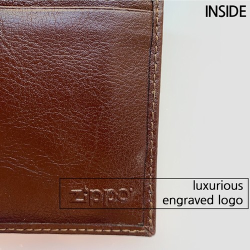 ZIPPO Bifold Real Leather Wallet Business Credit Card For Men L51098 (Black) - Picture 3 of 7