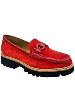 Donald Pliner Women's Helio Suede Loafers Tomato