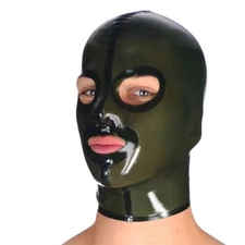 US Mens Latex Mask Rubber Hood with Back zip Party Fetish Handmade Cosplay BDSM