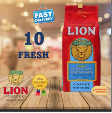 10 CHOCOLATE MACADAMIA coffee flavor 10oz Grind Ground APG Lion Coffee