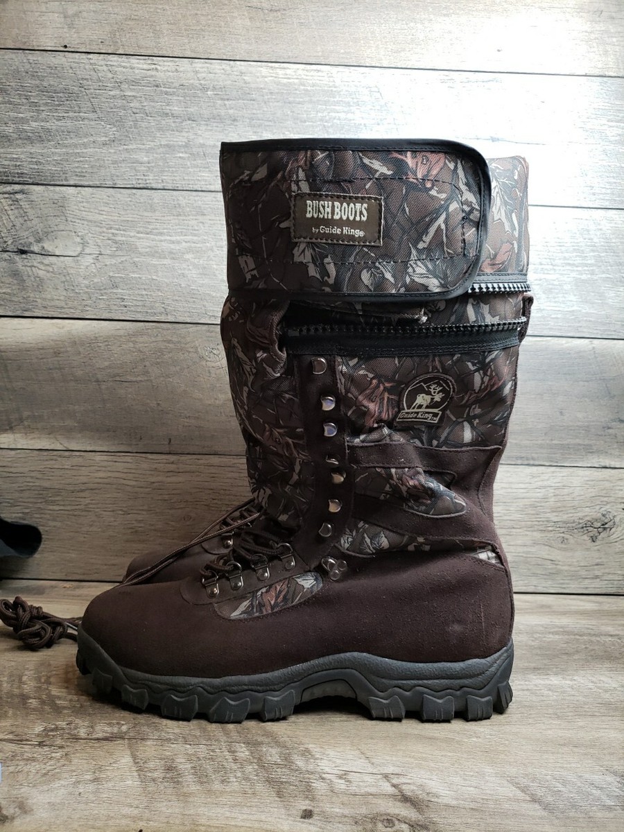 Bush Boots by Guide King Mens Brown Camo Knee Thigh High Fishing