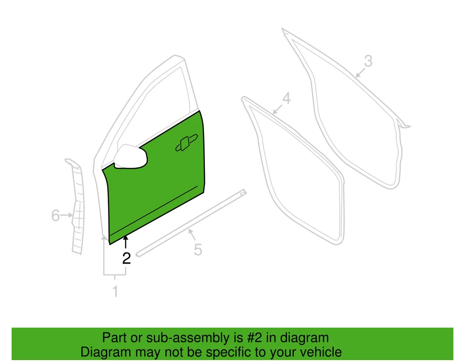 Genuine Ford OEM 10-19 Lincoln MKT Front LH Door Skin Outer Panel AE9Z-7420201-A - Image 3 of 3
