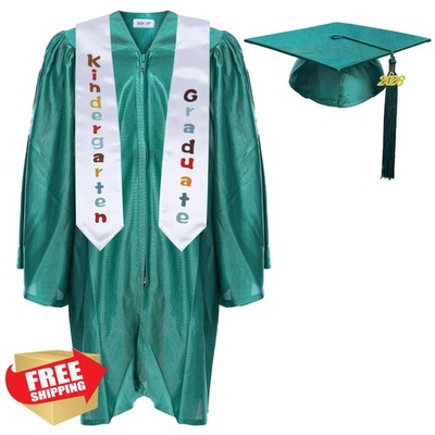 Newrara Kindergarten Graduation Cap Gown Size 24 Emerald
