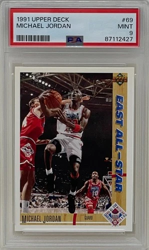 Michael Jordan 1991 Upper Deck All Star Bulls NBA Basketball Card #69 PSA 9