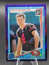 2025 Donruss Optic #243 Kurtis Rourke Purple Shock 49ers Rookie RC
