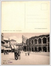 1900s Verona Italy Piazza Bra Arena Postcard Brunner & C Heliogravure Nickel