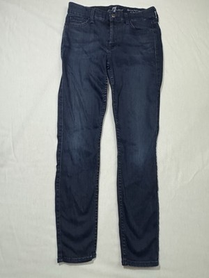 7 for All Mankind Mid Rise Skinny Jeans Stretch Medium Wash Blue Women 26x27