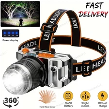 990000LM LED Headlamp Rechargeable Headlight Zoomable Head Torch Lamp Flashlight
