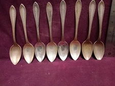 8pc ONEIDA Community plate SHERATON TEASPOONS 6" NO  MONOGRAM