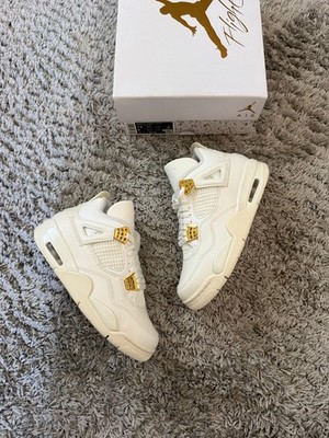 Nike Air Jordan 4 Retro Sail Metallic Gold Sneaker EU 38,5 Neu Original