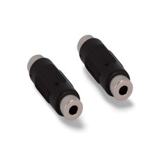 1in TRS 3.5mm Coupler Female to Female Adapter Stereo - Black