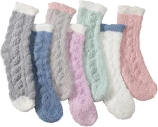 Womens Fuzzy Socks Fluffy Socks Women Winter Cozy Sock Warm Slipper Home Sleepin