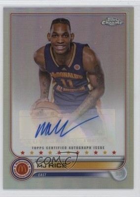 2022 Topps Chrome McDonald's All American Chrome MJ Rice #CA-MR Auto 0o4t