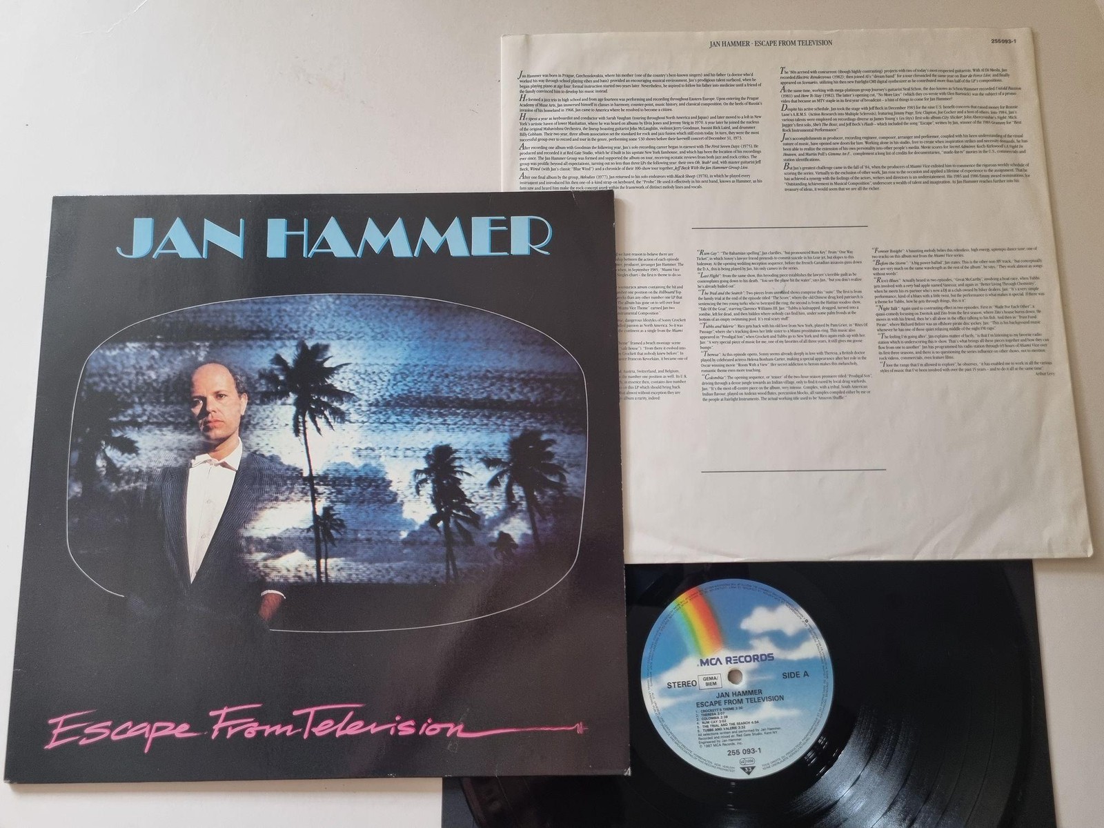 Jan Hammer - Escape From Television Vinyl LP Europe/ Miami Vice