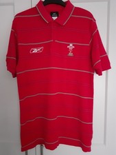 Mens Wales Rugby WRU Vintage Reebok Brains Grand Slam 2005 Polo Shirt Medium 