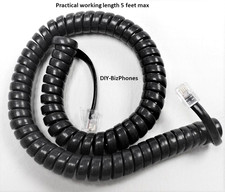 2-Pack Charcoal Gray Black 9Ft AT T Phone Handset Cord 4-Line 1040 1070 1080