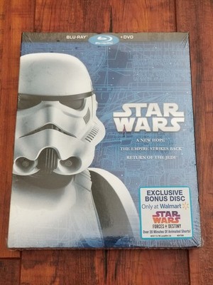 Star Wars Trilogy Episodes IV V & VI - Blu-Ray & DVD Walmart Exclusive Set - NEW
