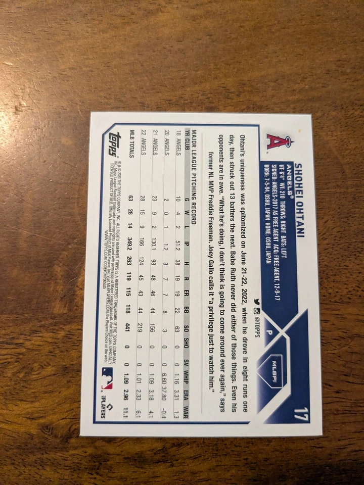2023 Topps x MLB Players Clubhouse Exclusive #17 Shohei Ohtani - Image 2 of 2