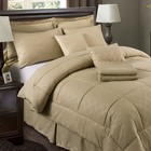 Luxurious 10 Piece Comforter Set Plaid Design Bed In A bag Taupe Twin