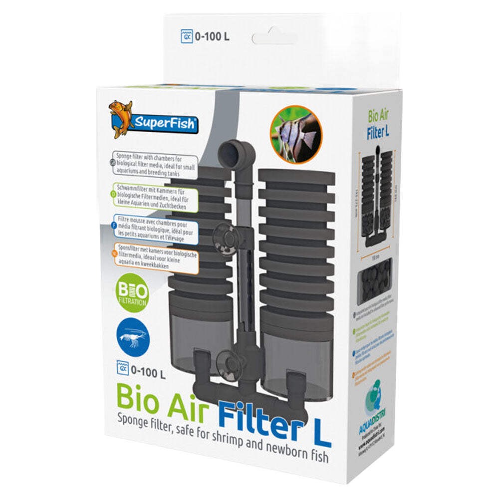 SuperFish Aquarium Fish Tank Bio Air Filter - Large