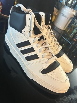 adidas Break Start Mid White Black Colorblock Men's Mid Top Lace-Up Sneakers