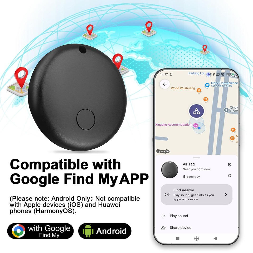 Android Smart Tag, Traceur GPS Compatible avec Google Find My Device ...
